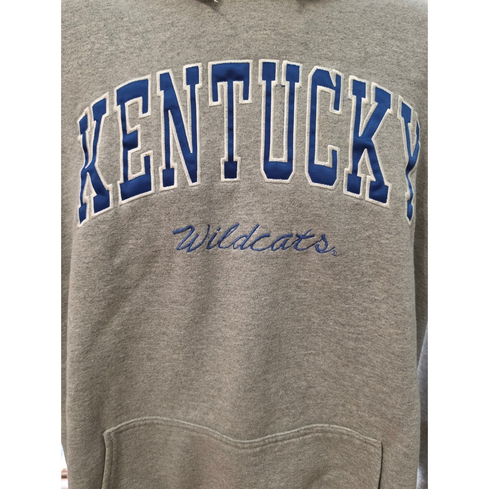 Dodger Kentucky Wildcats Hoodie Mens XL Gray Embroidered Distressed Neckline